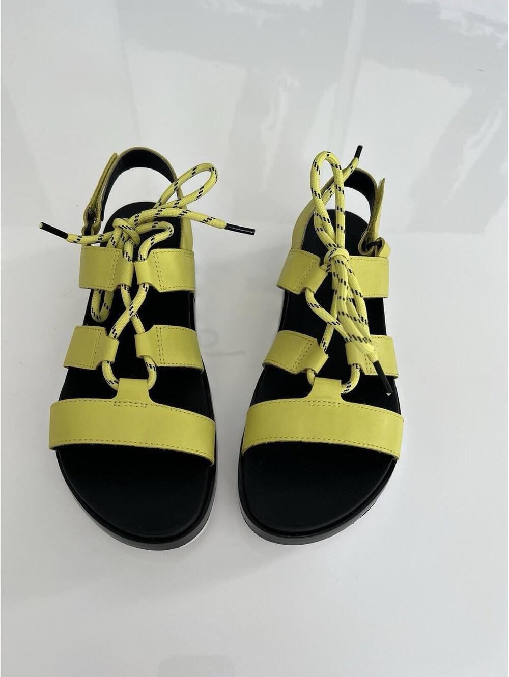$120 Sorel Roaming Lace Sandals Bolt Yellow Leather Open Toe Cushioned Women's 8 - Picture 5 of 9
